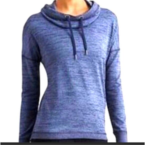 Athleta Tops - Athleta‎ Blissful Cowl Neck drawstring pullover Sweatshirt size XS blue